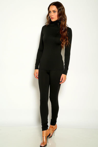 Black Long Sleeve Two Piece Outfit - AMIClubwear