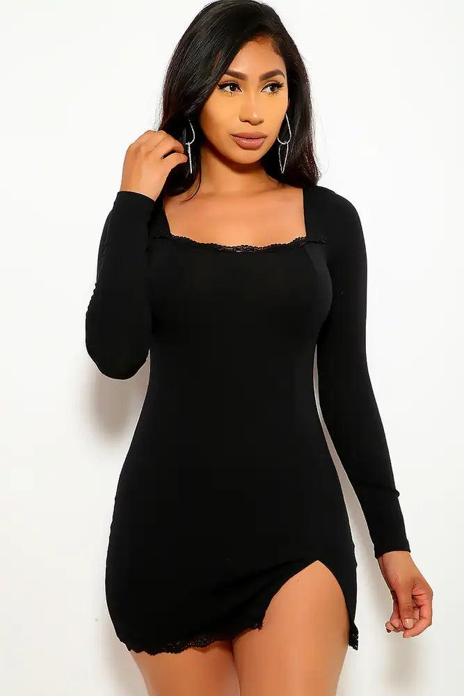 Black Long Sleeves Party Dress - AMIClubwear