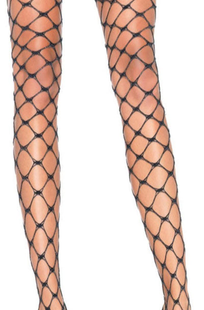 Black Lurex Chain Link Pantyhose - AMIClubwear