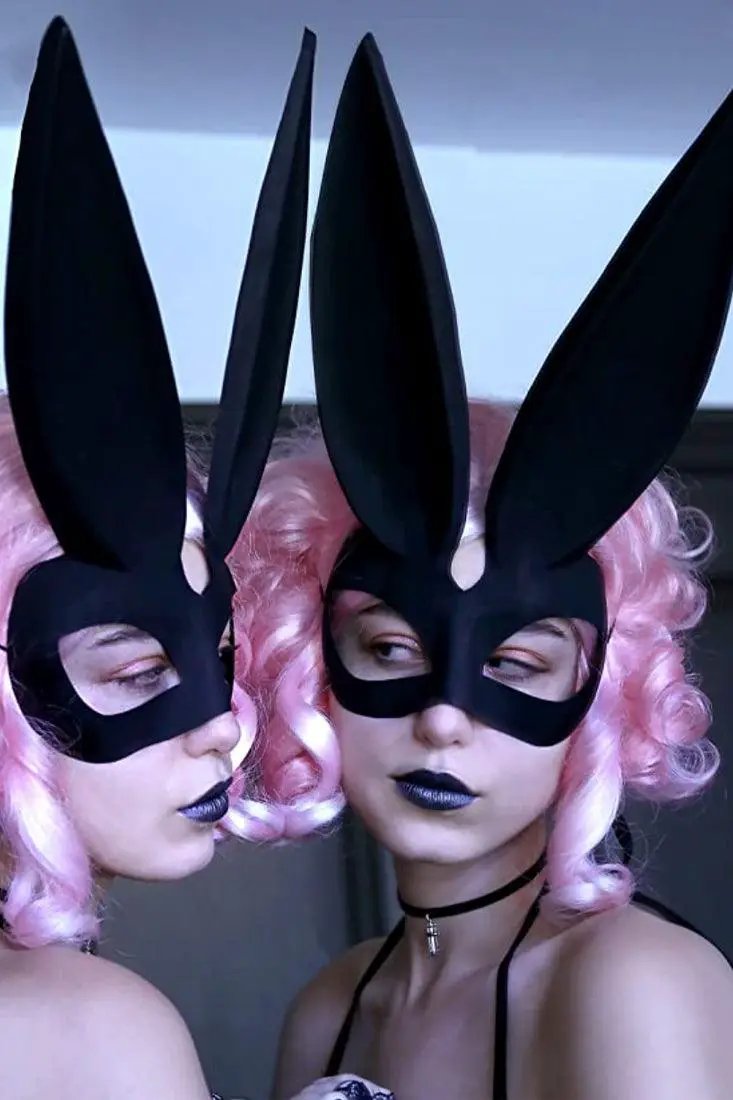Black Matte Bad Bunny Eye Costume Accessory Mask