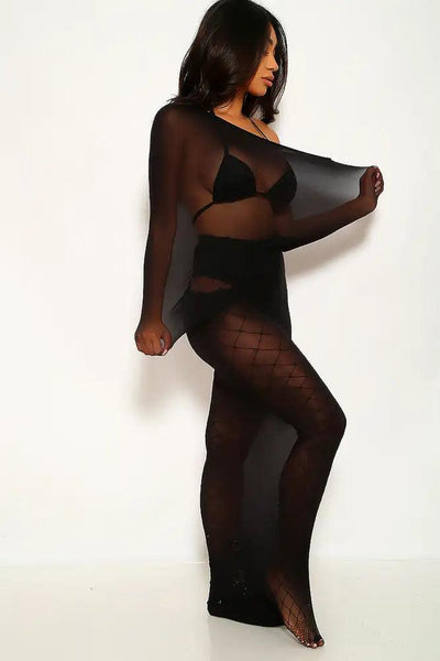 Black Mesh One Piece Bedroom Costume - AMIClubwear