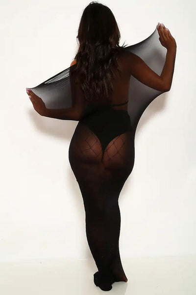 Black Mesh One Piece Bedroom Costume - AMIClubwear