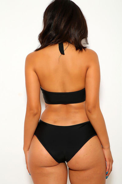 Black Mesh Two Piece Swimsuit - AMIClubwear