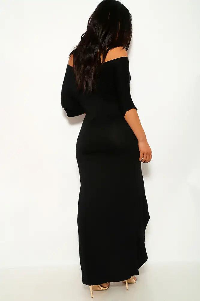 Black Off The Shoulder Plus Size Maxi Dress - AMIClubwear