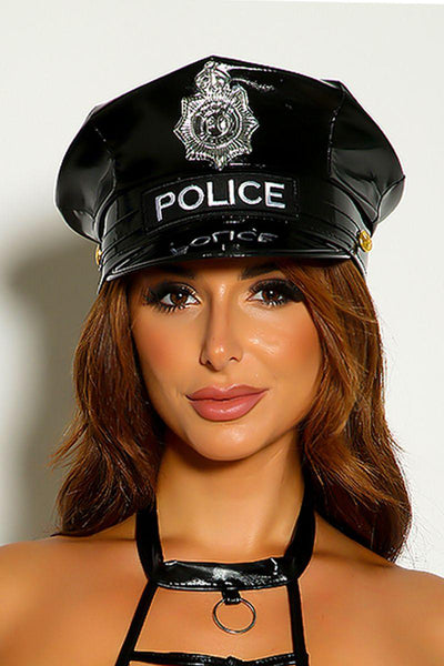 Black One Piece Police Hat Costume Accessory - AMIClubwear