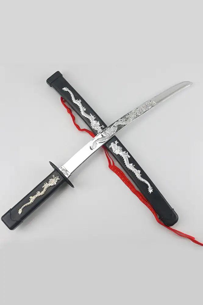 Black Pair Of Long Ninja Swords - AMIClubwear