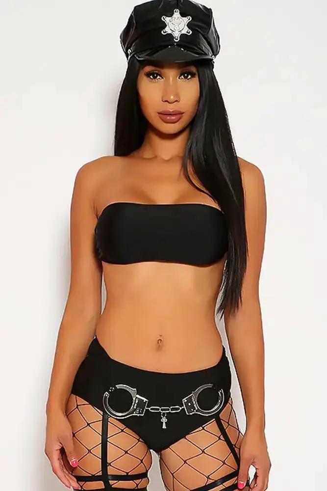 Black Police Hat Costume Accessory
