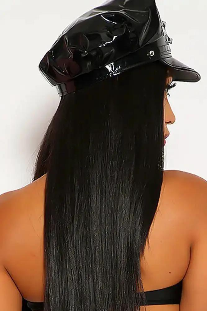 Black Police Hat Costume Accessory