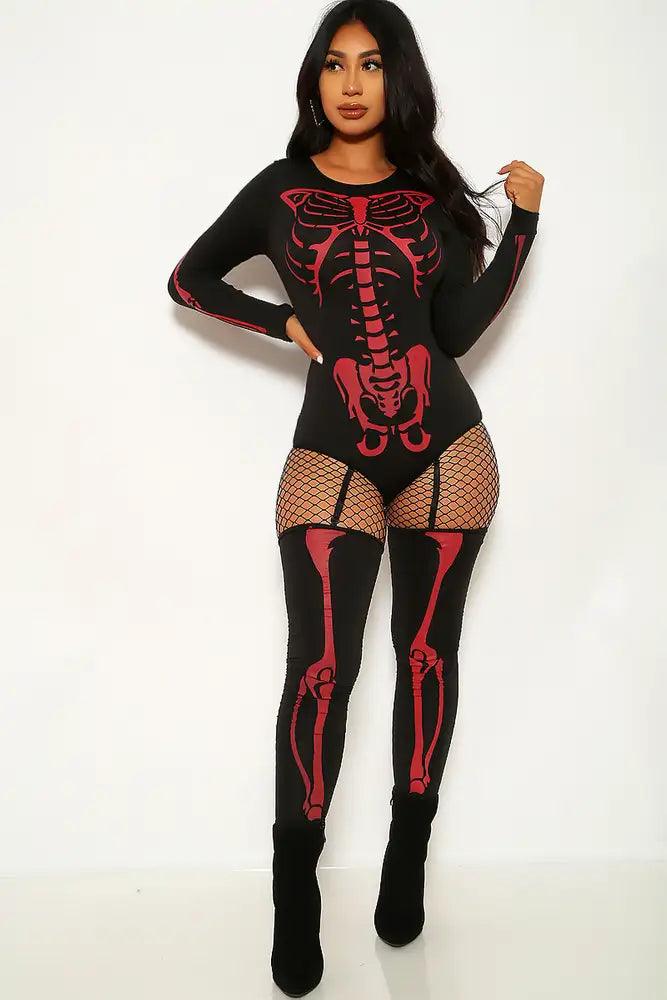 Black Red Bad To The Bone 2 Piece Costume - AMIClubwear