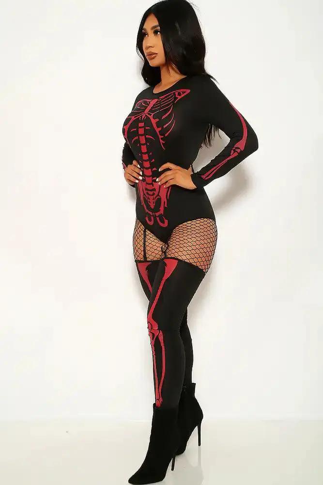 Black Red Bad To The Bone 2 Piece Costume