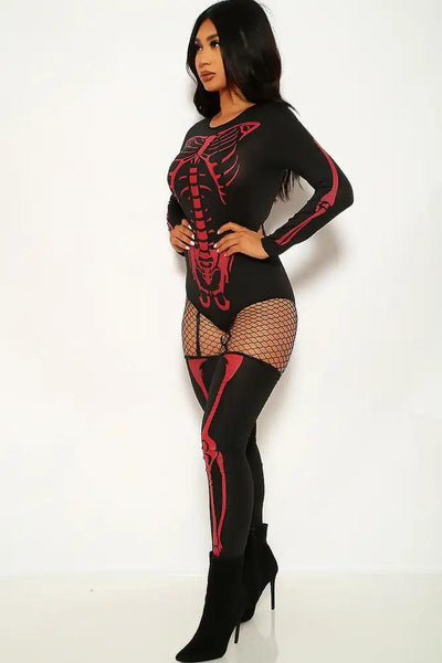 Black Red Bad To The Bone 2 Piece Costume - AMIClubwear