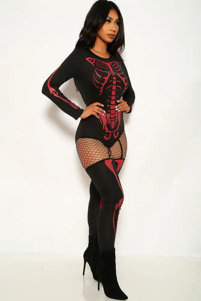 Black Red Bad To The Bone 2 Piece Costume - AMIClubwear