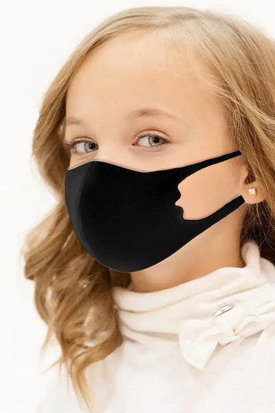 Black Reusable Kids Face Mask 1 Piece - AMIClubwear