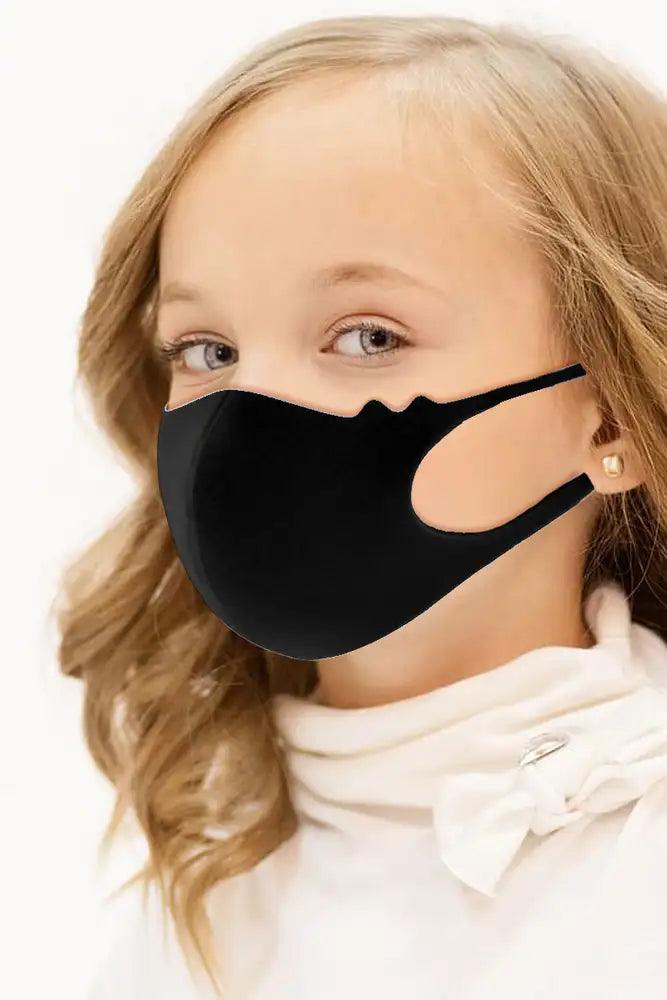 Black Reusable Kids Face Mask 1 Piece - AMIClubwear