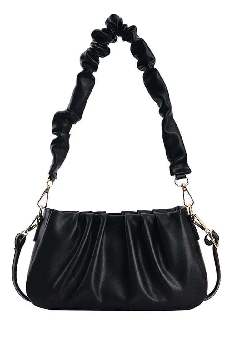Black Ruched Crossbody Purse