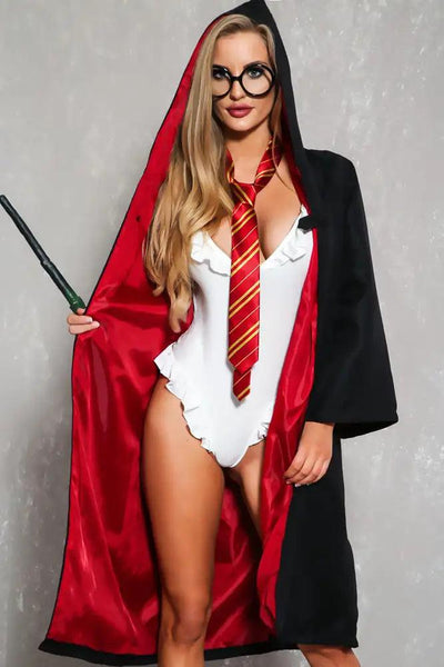 Black Sexy Wizard 3 Piece Harry Halloween Costume - AMIClubwear