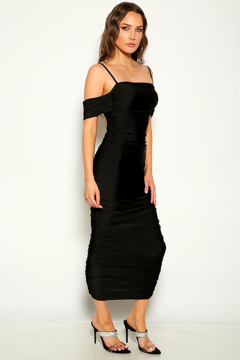 Black Short Sleeve Maxi Party Dress - AMIClubwear