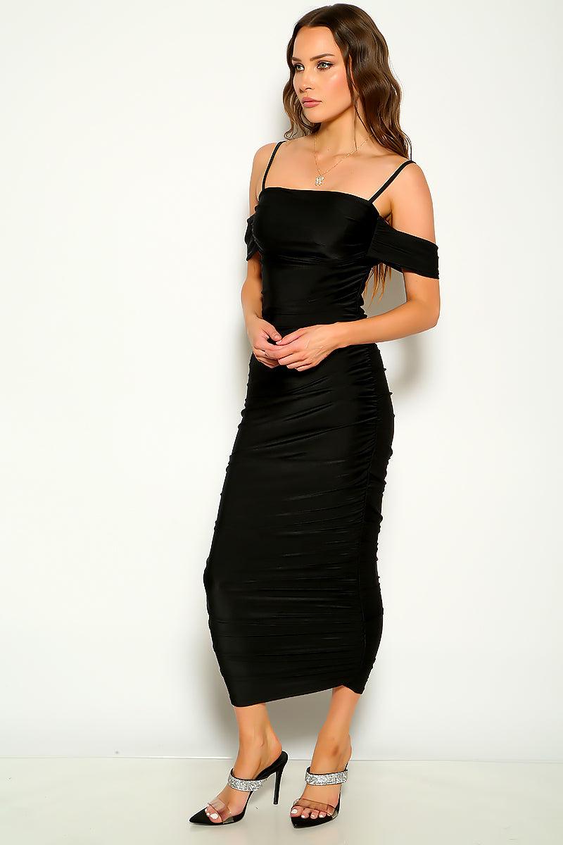 Black Short Sleeve Maxi Party Dress - AMIClubwear