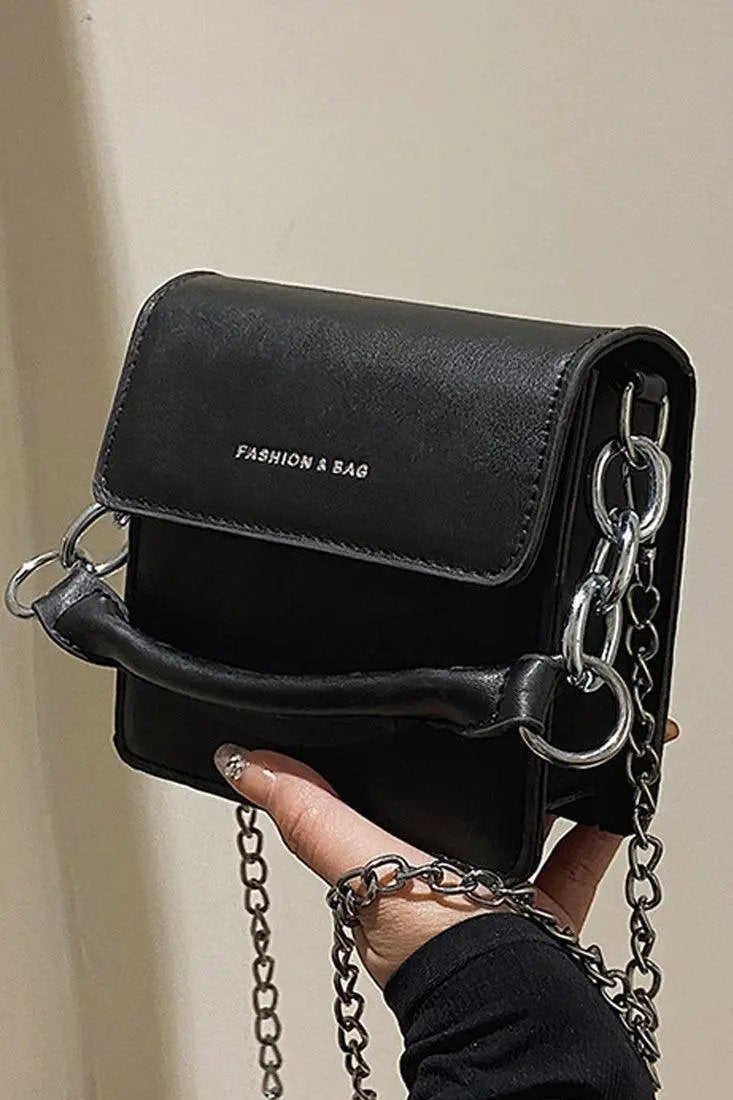 Black Silver Chain Accent Purse
