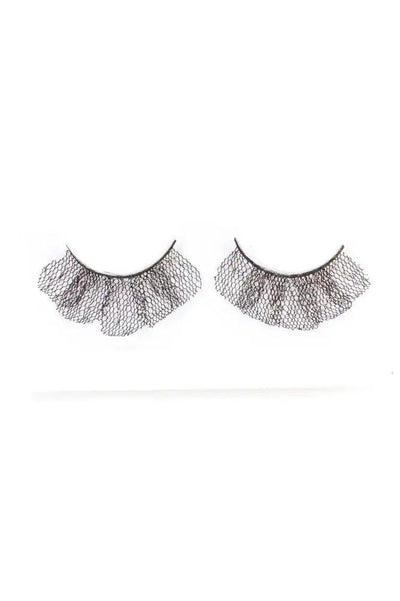 Black Silver Shimmer Netted Faux Eyelashes - AMIClubwear