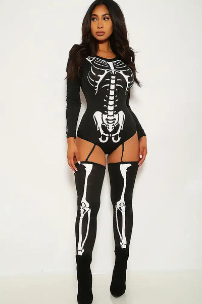 Black Skeleton Bad To The Bone 2 Piece Costume - AMIClubwear