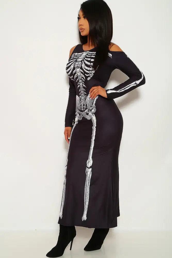 Black Skeleton Print One Piece Costume - AMIClubwear