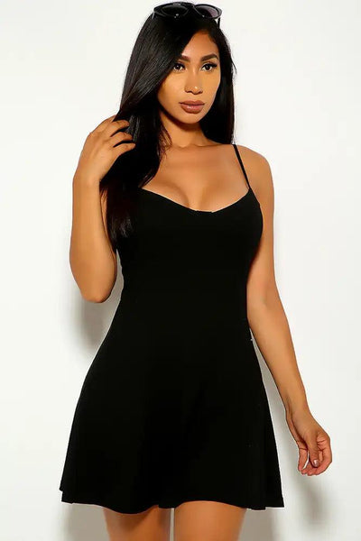 Black Sleeveless A-Line Party Dress - AMIClubwear