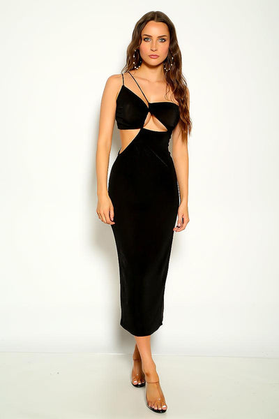 Black Sleeveless Cut Out Maxi Sexy Party Dress - AMIClubwear