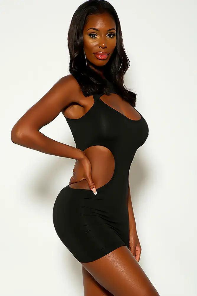 Black Sleeveless cut Out Sexy Party Dress - AMIClubwear