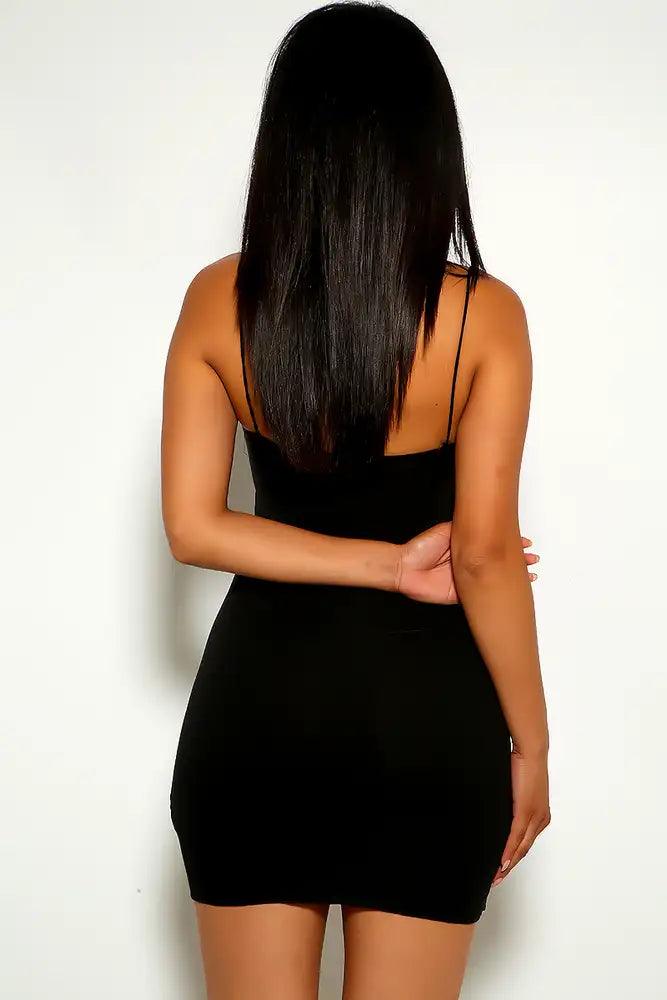 Black Sleeveless Lace Up Party Dress - AMIClubwear