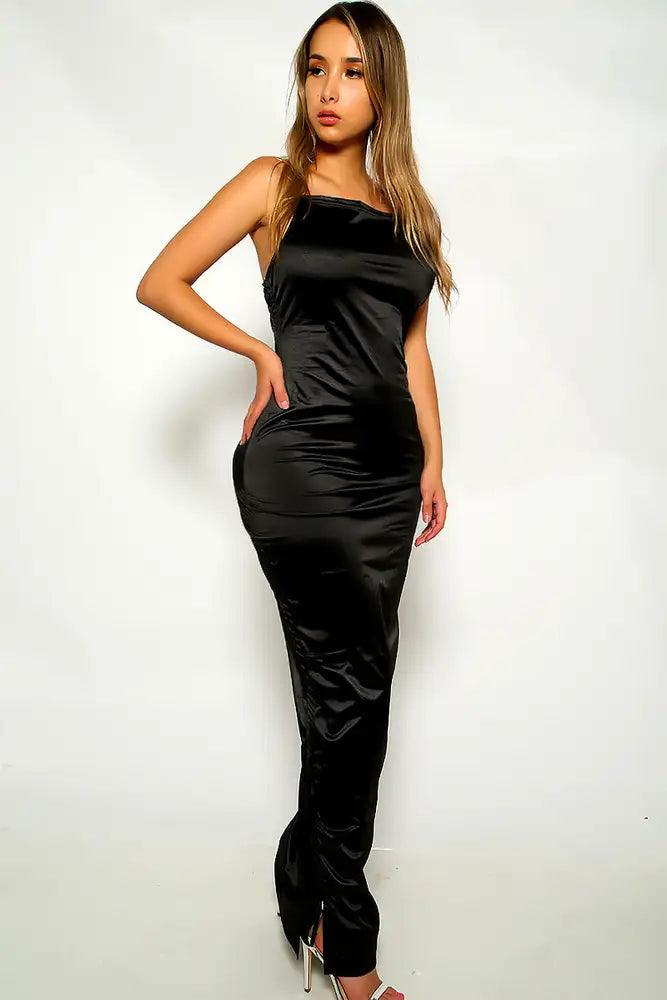 Black Sleeveless Maxi Party Dress - AMIClubwear