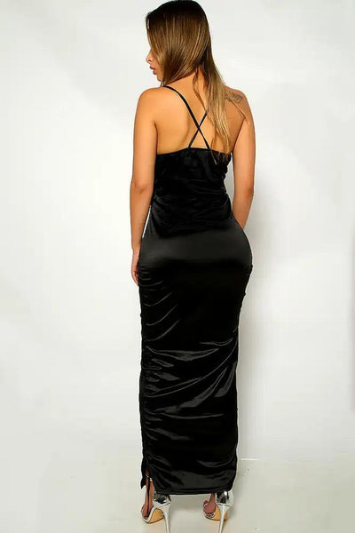 Black Sleeveless Maxi Party Dress - AMIClubwear