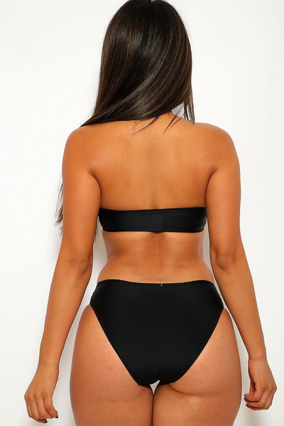 Black Strappy Cage Two Piece Swimsuit - AMIClubwear
