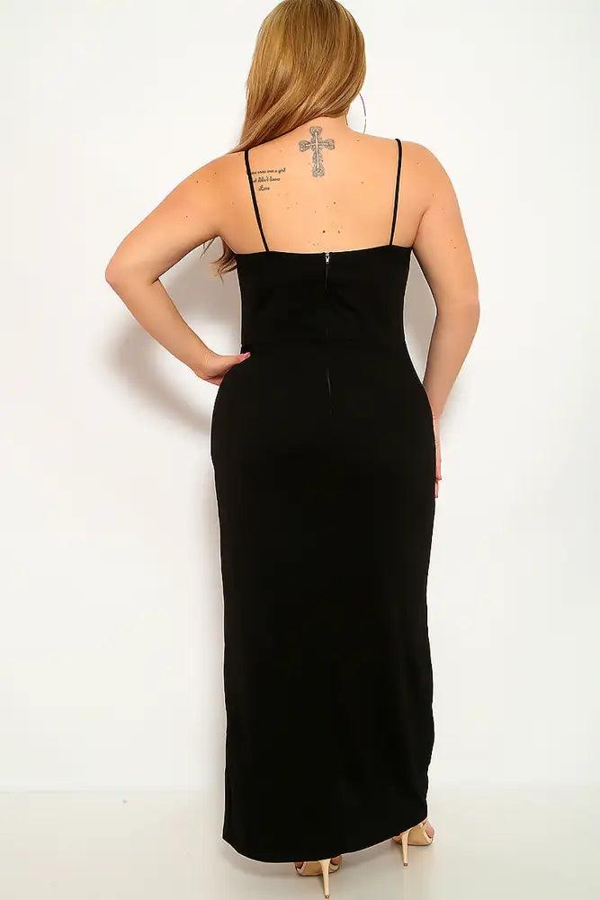 Black Strappy Plus Size Party Dress - AMIClubwear