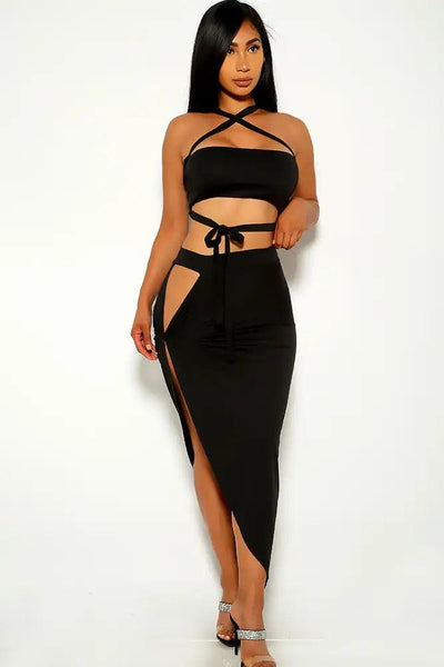 Black Strappy Sleeveless Maxi Dress - AMIClubwear
