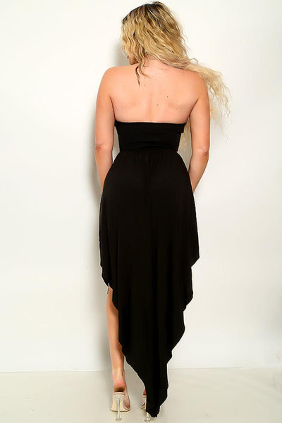 Black Sweetheart V-Wire Double Slit Strapless Maxi Dress - AMIClubwear