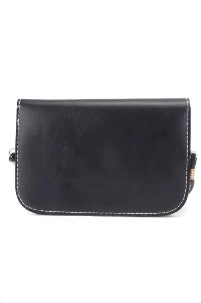Black Top Hat Mustache Pendant Faux Leather Clutch