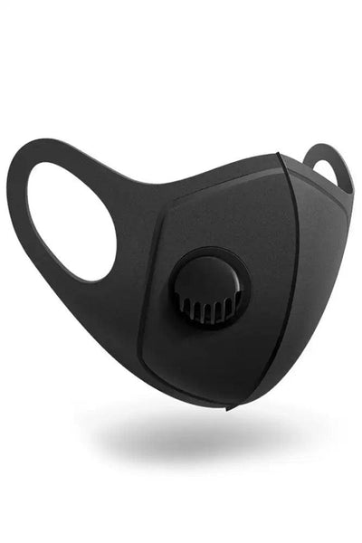 Black Washable Reusable Face Mask W/ Respirator - AMIClubwear