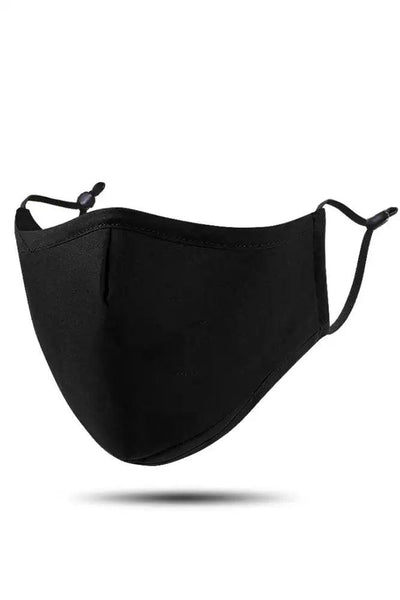 Black Water Repellent Washable 1 Piece Face Mask - AMIClubwear