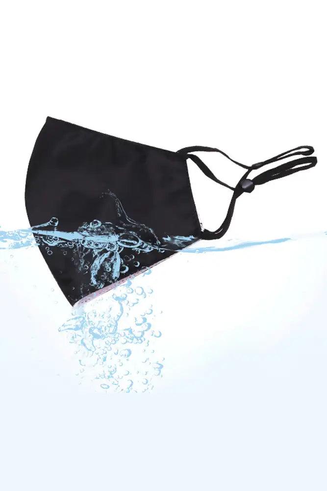 Black Water Repellent Washable 1 Piece Face Mask - AMIClubwear