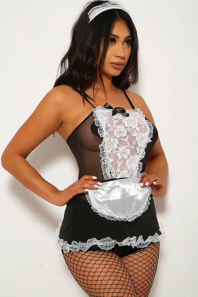 Black White 6pc Sexy Maid Costume - AMIClubwear