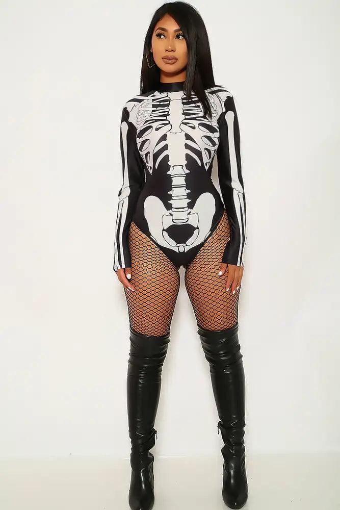 Black White Bad To The Bone 1 Piece Costume - AMIClubwear