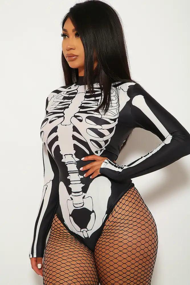 Black White Bad To The Bone 1 Piece Costume - AMIClubwear