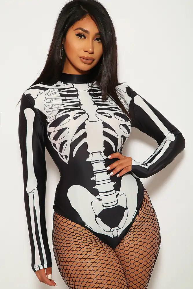 Black White Bad To The Bone 1 Piece Costume - AMIClubwear