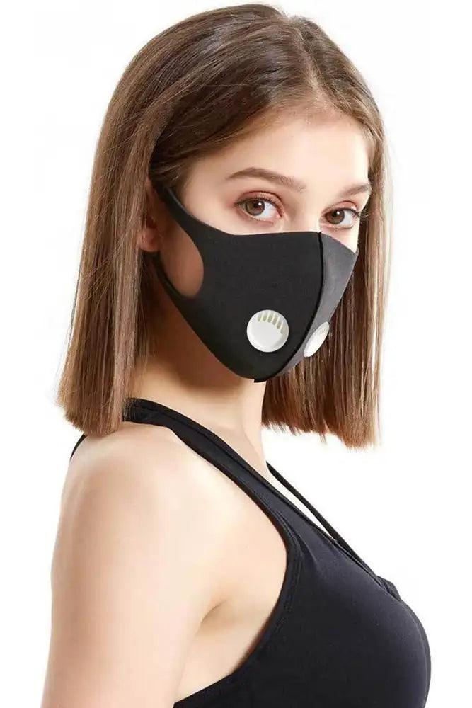 Black White Double Respirator Reusable Face Mask - AMIClubwear