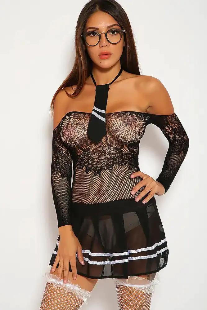 Black White Stripes 2pc Sexy Sailor Costume