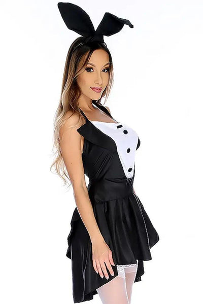 Black White Tuxedo Bunny 2pc Sexy Costume - AMIClubwear