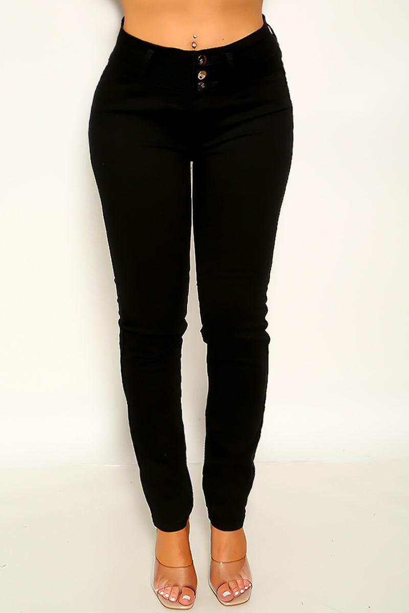 Black Zip Up Pockets Casual Pants - AMIClubwear