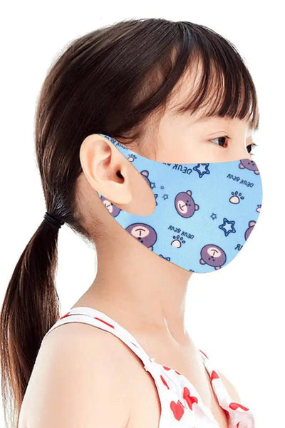 Blue Animal Print Reusable Kids Face Mask 1 Piece - AMIClubwear