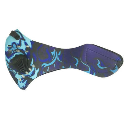Blue Black Printed Respirator Washable Face Mask - AMIClubwear